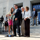John Edwards, with his daughter and parents, addresses the media outside the federal courthouse in Greensboro, N.C. (Getty Images)